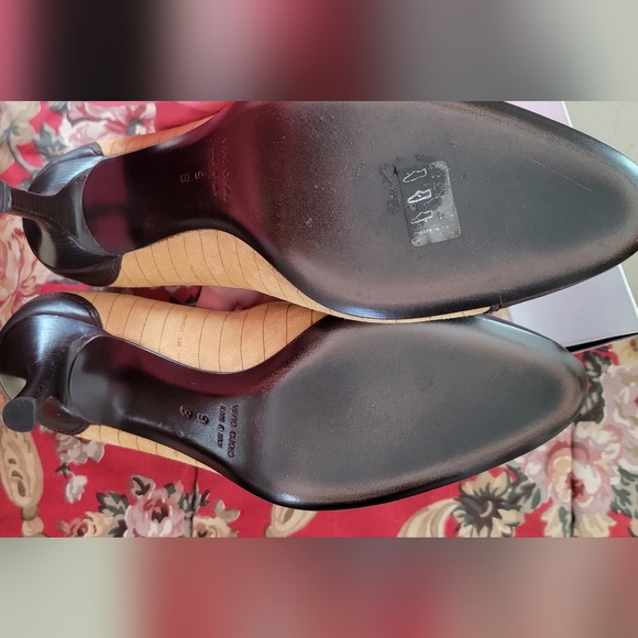 ST JOHN Tan Suede Brown Leather Bow Pumps made in Italy - Picture 7 of 9